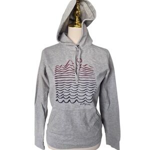 Patagonia Organic Cotton Hoodie Small Gray Graphic Pullover Sweatshirt Womens